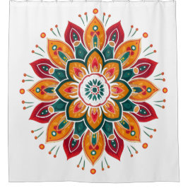 Colorful mandala douchegordijn