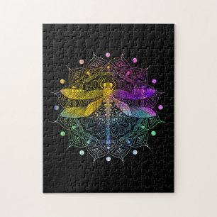 Colorful Mandala Dragonfly Legpuzzel