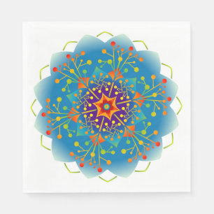 Colorful Mandala Energy Wheel Flower Harmony Servet