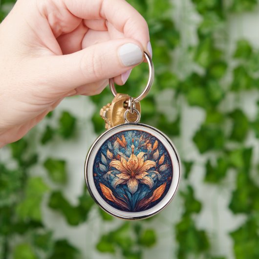 Colorful Mandala Flower Design Sleutelhanger (Hand)