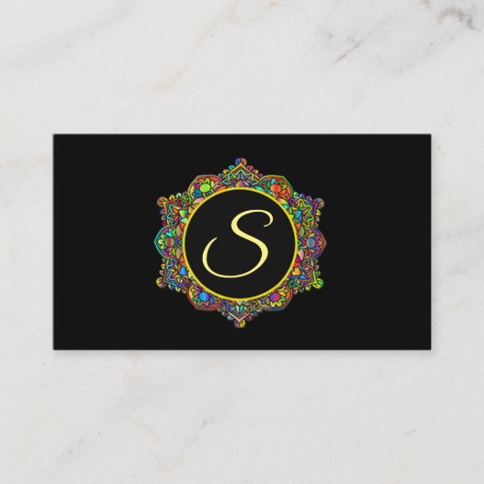 Colorful Mandala Flower Visitekaartje (Voorkant)