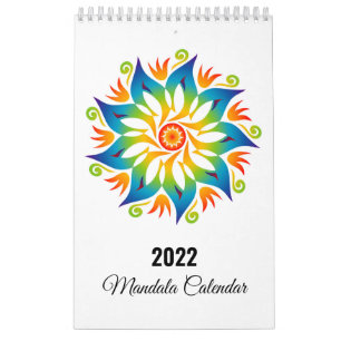 Colorful Mandala Flowers Wheels 2022 Agenda Kalender