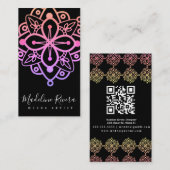Colorful Mandala Henna Artist Yoga Macrame Visitekaartje (Voorkant / Achterkant)
