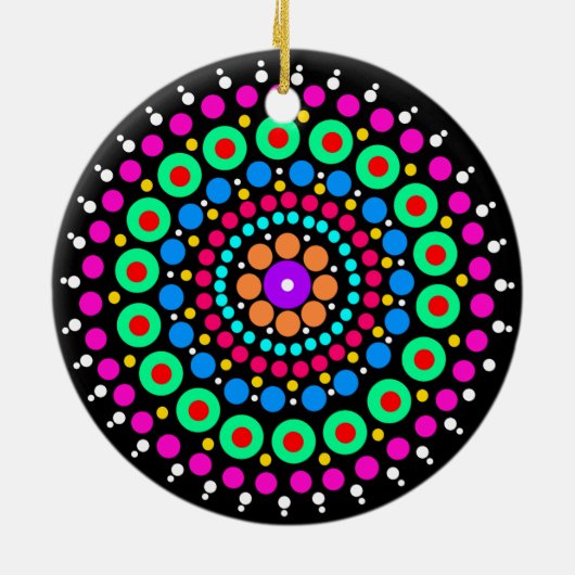 Colorful mandala keramisch ornament (Achterkant)