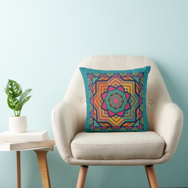 Colorful Mandala Kussen (Stoel)