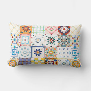 Colorful Mandala/Marokkaanse Tegel Lumbar Pillow Kussen