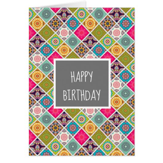 Colorful Mandala Marokkaanse verjaardag (Voorkant)