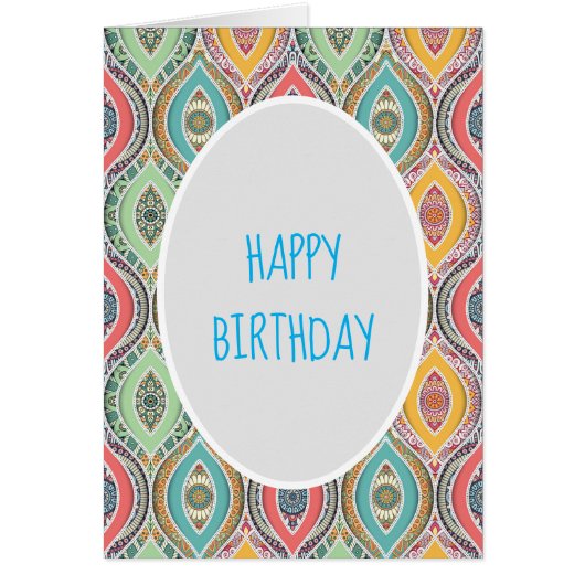 Colorful Mandala Marokkaanse verjaardag (Voorkant)