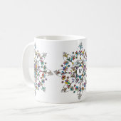Colorful Mandala Monogrammed Koffiemok (Voorkant links)