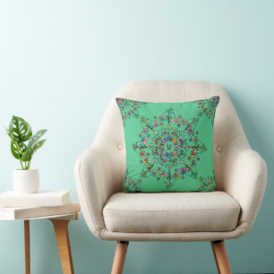 Colorful Mandala Monogrammed Sierkussen
