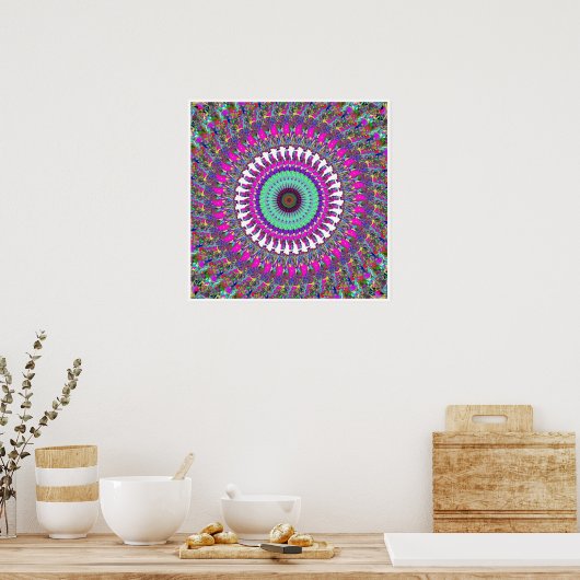 Colorful Mandala of Symmetry Poster (Keuken)
