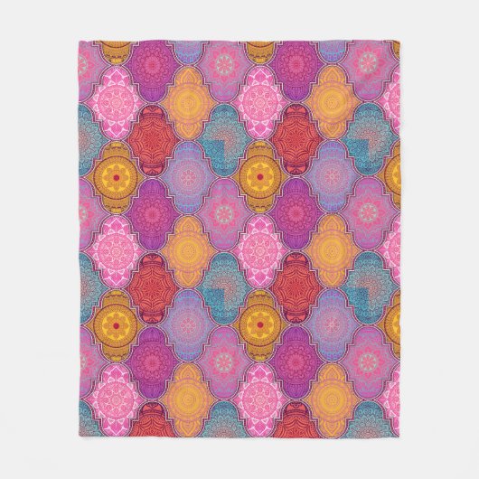 Colorful Mandala Pattern Fleece Deken (Voorkant)
