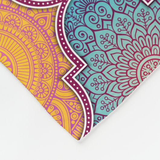 Colorful Mandala Pattern Fleece Deken (Hoek)