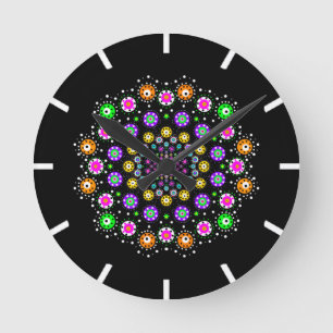 Colorful Mandala Ronde Klok