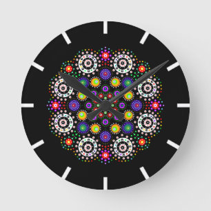 Colorful Mandala Ronde Klok