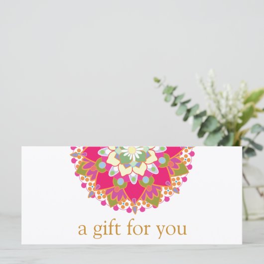 Colorful Mandala Salon Spa Gift Certificate (Staand voorkant)
