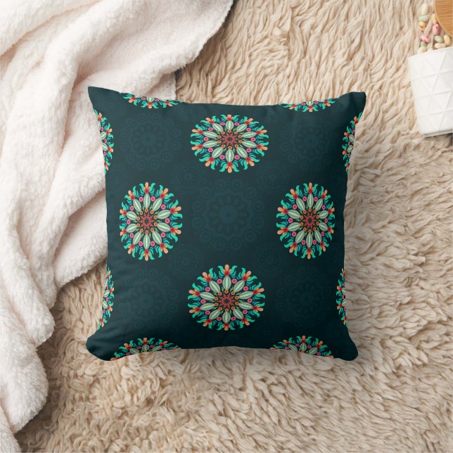 Colorful Mandala Throw Pillow Kussen (Deken)