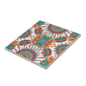 Colorful Mandala Tile | Floral Boho Design Tegeltje (Zijkant)