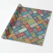Colorful Mandala Tile Pattern Cadeaupapier (Uitgerold)