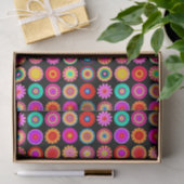 Colorful Mandalas - op zwart Tissuepapier (Geschenk)