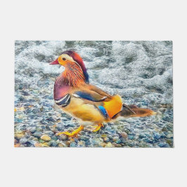 Colorful Mandarin Duck aan het meer Deurmat