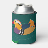 Colorful Mandarin Duck Modern Digital Art Blikjeskoeler (Blikje Voorkant)