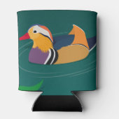 Colorful Mandarin Duck Modern Digital Art Blikjeskoeler (Achterkant)