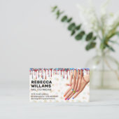 Colorful Manicured Hands | Nail Poland Drip Visitekaartje (Staand voorkant)