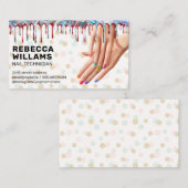 Colorful Manicured Hands | Nail Poland Drip Visitekaartje (Voorkant / Achterkant)