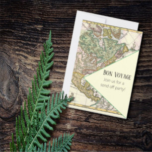 Colorful  Map Bon Voyage Send Off Party Kaart