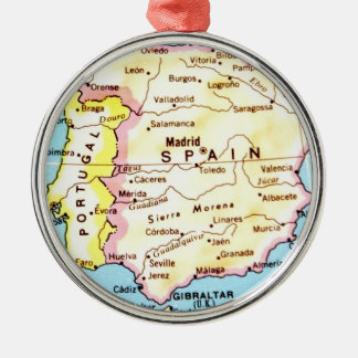 Colorful Map of Spain Design Metalen Ornament