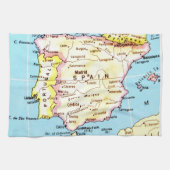 Colorful Map of Spain Design Theedoek (Horizontaal)