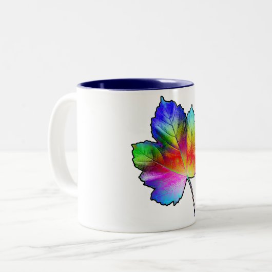 Colorful Maple Leaf Tweekleurige Koffiemok (Voorkant links)