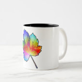 Colorful Maple Leaf Tweekleurige Koffiemok (Voorkant rechts)