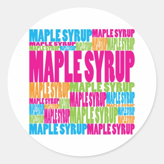 Colorful Maple Syrup Ronde Sticker (Voorkant)