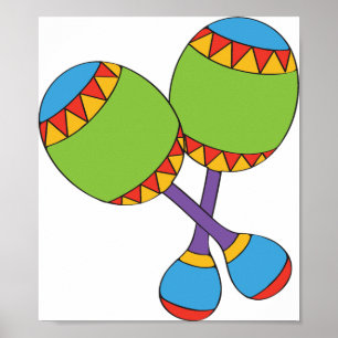 Colorful Maracas Poster