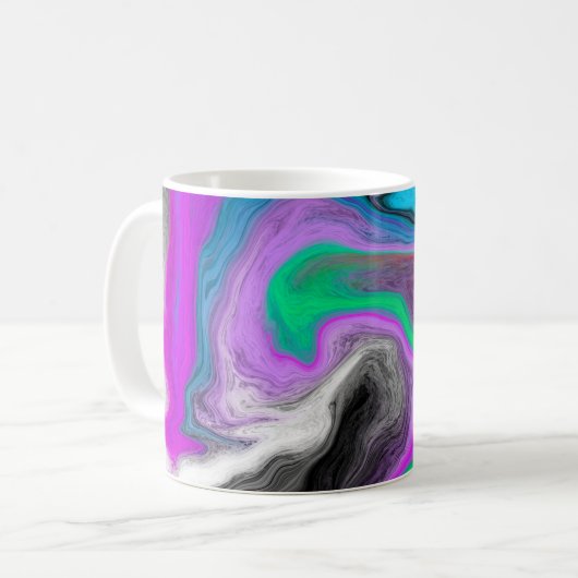 Colorful Marble Art Explosion Koffiemok (Voorkant links)