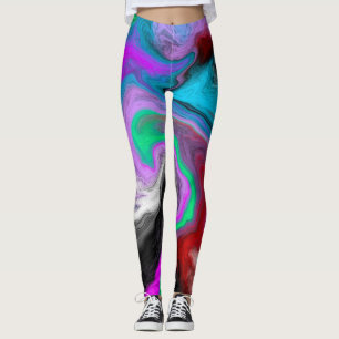 Colorful Marble Art Explosion Leggings