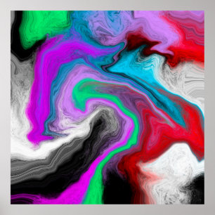 Colorful Marble Art Explosion Poster