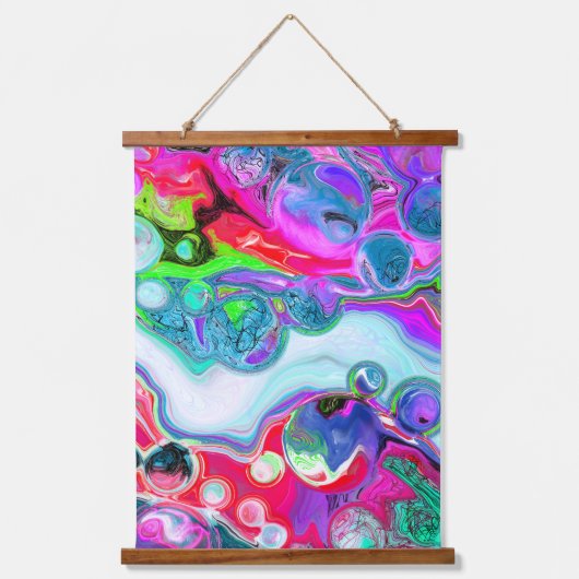 Colorful Marble Digital Fluid Art Hangend Wandkleed (Voorkant)