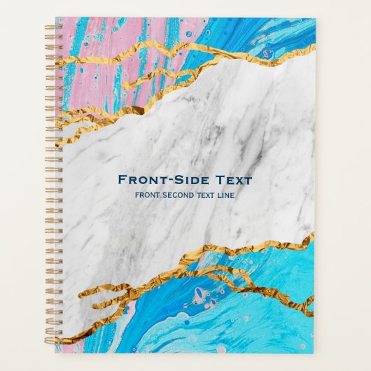 Colorful marble gold veins planner (Voorkant)