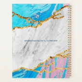 Colorful marble gold veins planner (Achterkant)