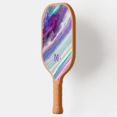 Colorful Marble Monogrammed Pickleball Paddle (Links)