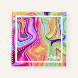 Colorful Marble Personalized Sketch Notitieboek