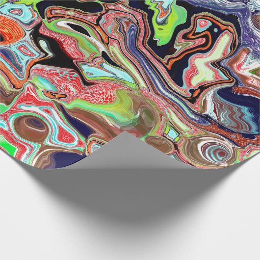 Colorful Marble Pour Paint Birthday Cadeaupapier (Hoek)