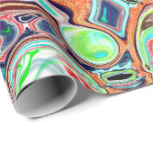 Colorful Marble Pour Paint Birthday Cadeaupapier (Rol Hoek)