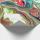 Colorful Marble Pour Paint Birthday Cadeaupapier (Hoek)