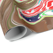 Colorful Marble Pour Paint Birthday Cadeaupapier (Rol Hoek)