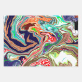 Colorful Marble Pour Paint Birthday Inpakpapier Vel (Voorkant)