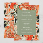 Colorful Marble Wedding Save the Date (Voorkant / Achterkant)